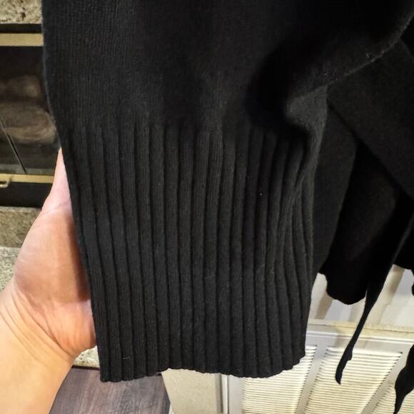 NILI LOTAN $795 Cashmere MACKENZIE KIMONO Black CARDIGAN Belted One Size - Picture 9 of 13